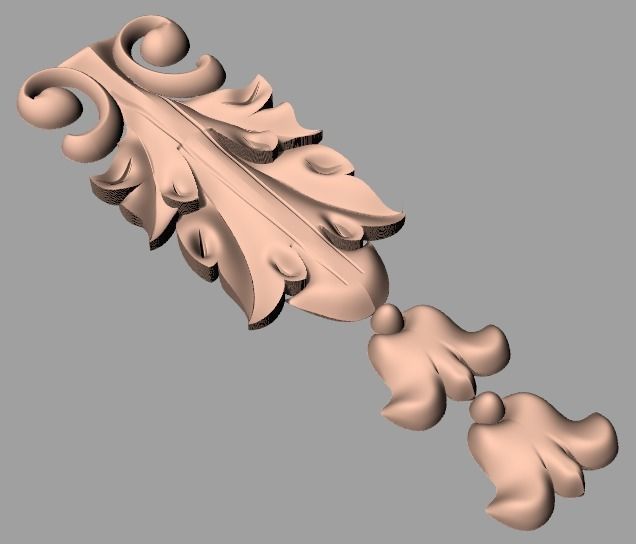 Door Post flower 3D STL Model for CNC Router Carving E947 3D model_1