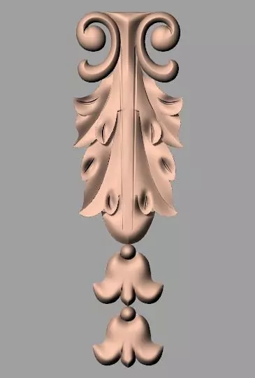 Door Post flower 3D STL Model for CNC Router Carving E947 3D model_0