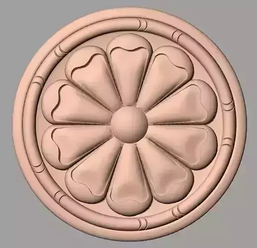 Furniture decoration round flower 3D STL model for CNC E946