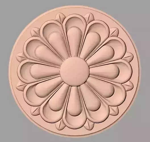 Furniture decoration round flower 3D STL model for CNC E945