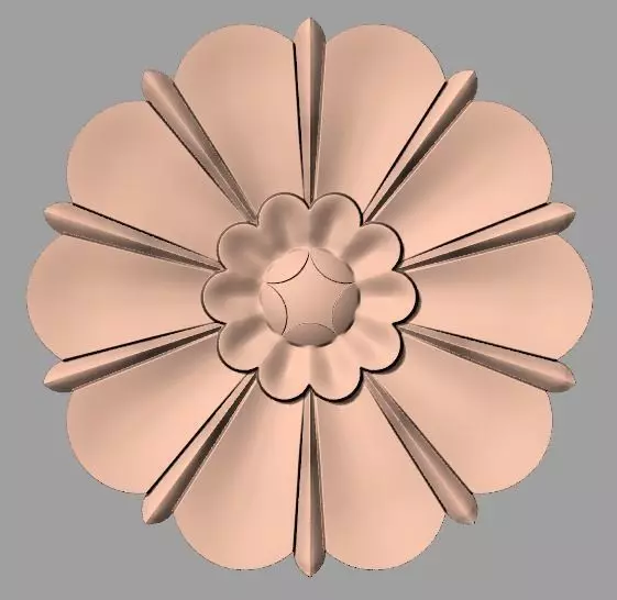 Furniture decoration round flower 3D STL model for CNC E943 3D model_0