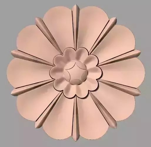 Furniture decoration round flower 3D STL model for CNC E943