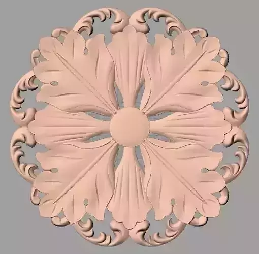 Furniture decoration round flower 3D STL model for CNC E942