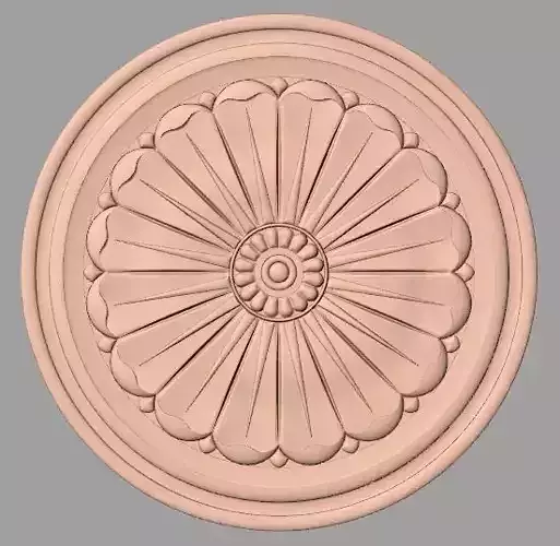 Furniture decoration round flower 3D STL model for CNC E940