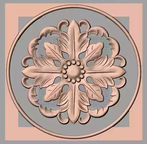 Furniture decoration round flower 3D STL model for CNC E939
