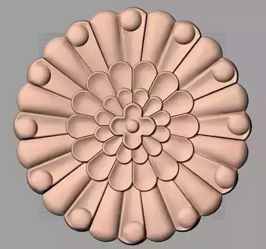 Furniture decoration round flower 3D STL model for CNC E938