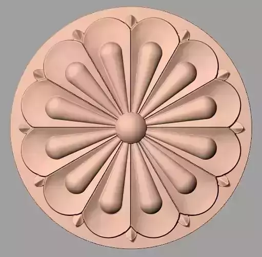 Furniture decoration round flower 3D STL model for CNC E937