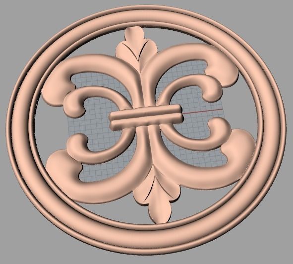 Furniture decoration round flower 3D STL model for CNC E932 3D model_1