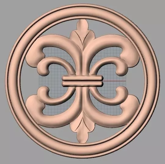 Furniture decoration round flower 3D STL model for CNC E932 3D model_0