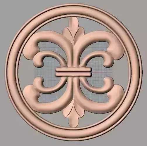 Furniture decoration round flower 3D STL model for CNC E932 3D model