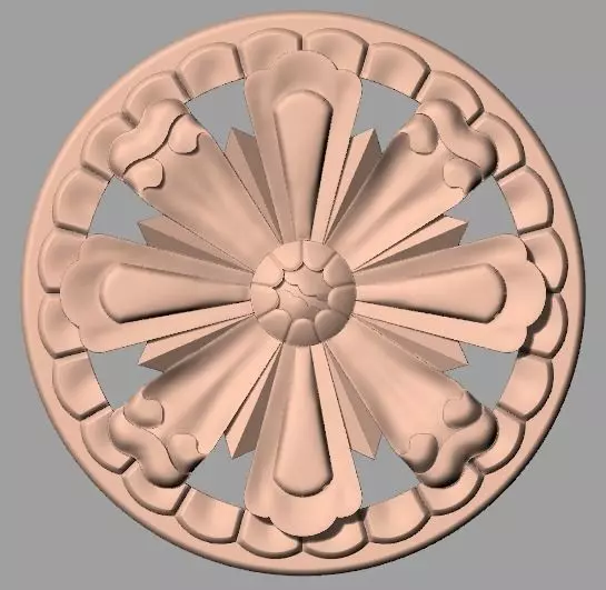 Furniture decoration round flower 3D STL model for CNC E931 3D model_0
