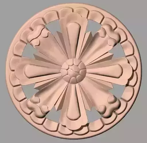 Furniture decoration round flower 3D STL model for CNC E931