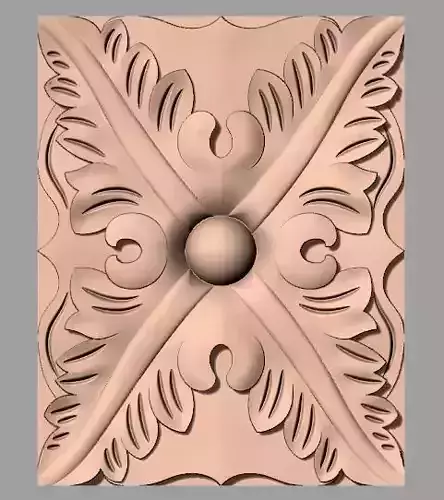 Furniture decoration round flower 3D STL model for CNC E929 3D model