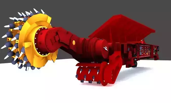 Coal Mining Machine Low-poly 3D model