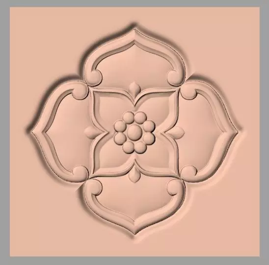 Furniture decoration round flower 3D STL model for CNC E926 3D model_0