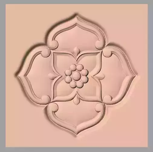 Furniture decoration round flower 3D STL model for CNC E926