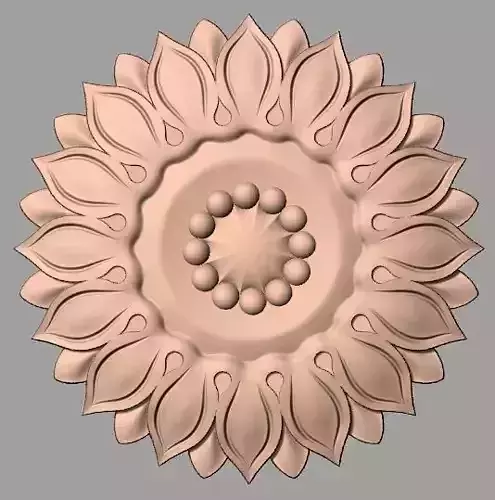 Furniture decoration round flower 3D STL model for CNC E925