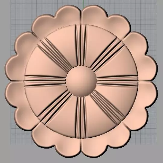 Furniture decoration round flower 3D STL model for CNC E924 3D model_0