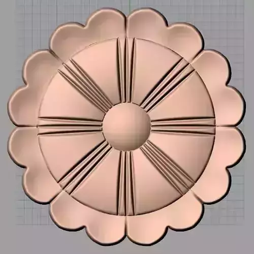Furniture decoration round flower 3D STL model for CNC E924