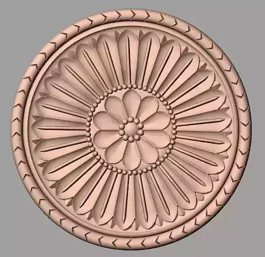 Furniture decoration round flower 3D STL model for CNC E920