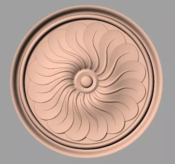 Furniture decoration round flower 3D STL model for CNC E919 3D model