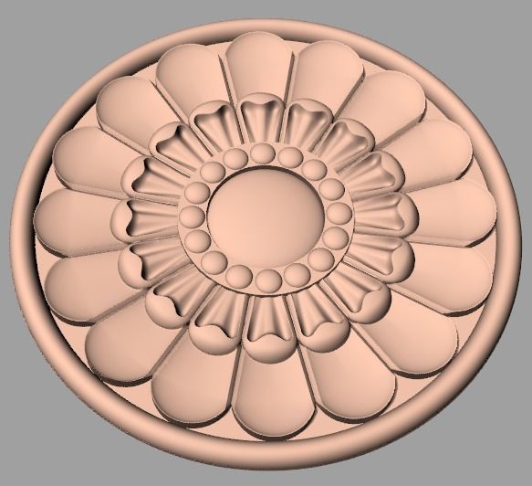 Furniture decoration round flower 3D STL model for CNC E918 3D model_1