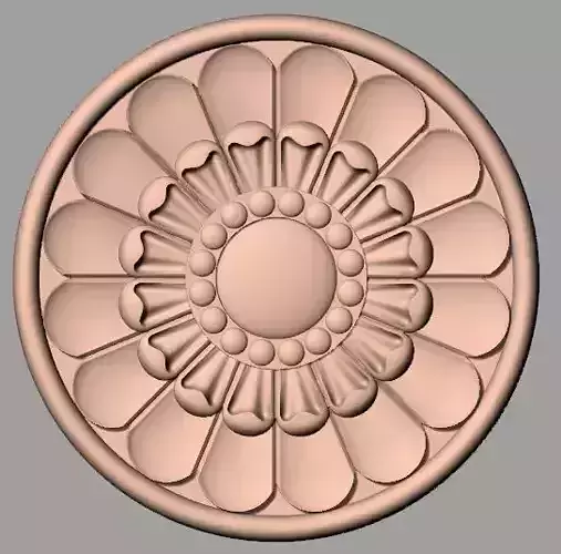 Furniture decoration round flower 3D STL model for CNC E918