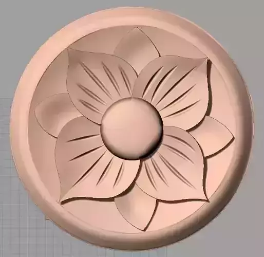 Furniture decoration round flower 3D STL model for CNC E915