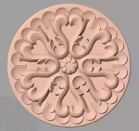 Furniture decoration round flower 3D STL model for CNC E914