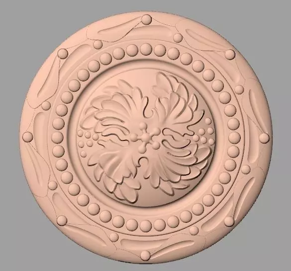 Furniture decoration round flower 3D STL model for CNC E913 3D model