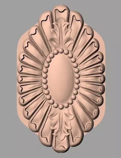 Furniture decoration round flower 3D STL model for CNC E912 3D model_0