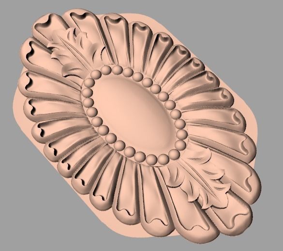 Furniture decoration round flower 3D STL model for CNC E912 3D model_1