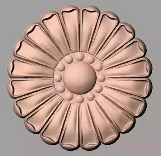 Furniture decoration round flower 3D STL model for CNC E911