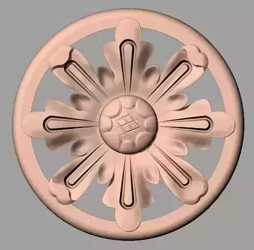 Furniture decoration round flower 3D STL model for CNC E909