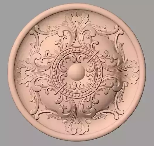 Furniture decoration round flower 3D STL model for CNC E907