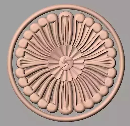 Furniture decoration round flower 3D STL model for CNC E905