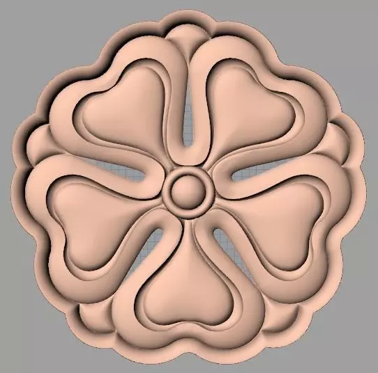 Furniture decoration round flower 3D STL model for CNC E904 3D model_0