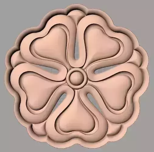 Furniture decoration round flower 3D STL model for CNC E904