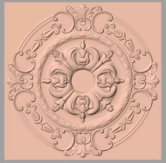 Furniture decoration round flower 3D STL model for CNC E902 3D model_0