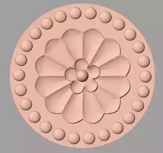 Furniture decoration round flower 3D STL model for CNC E901