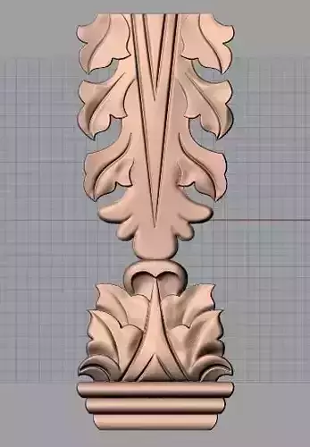 Door Post flower 3D STL Model for CNC Router Carving E978