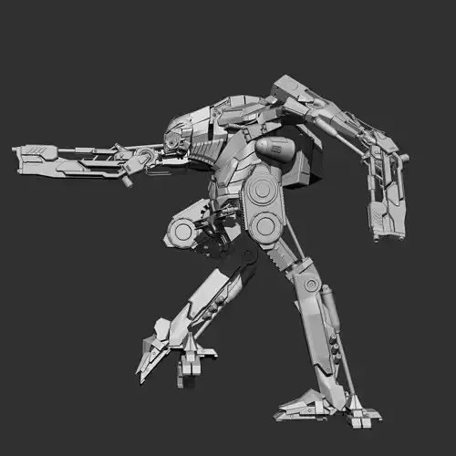 Robot Mech Bi-ped character rigged  3D model
