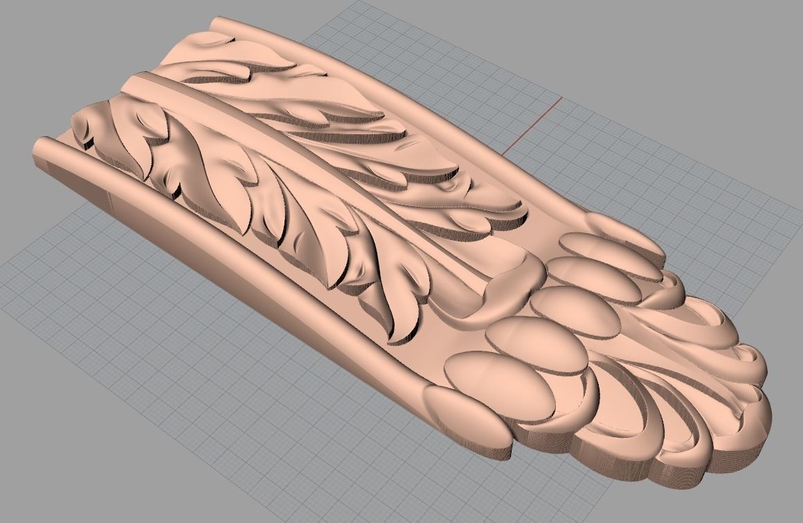 Door Post flower 3D STL Model for CNC Router Carving E976 3D model_1