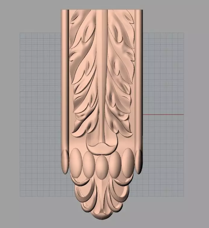 Door Post flower 3D STL Model for CNC Router Carving E976 3D model_0
