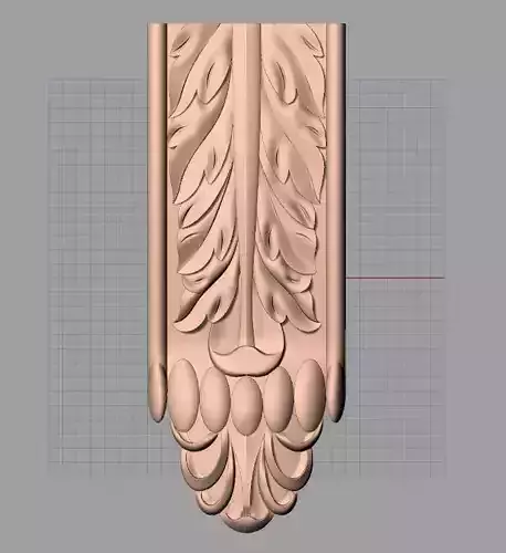Door Post flower 3D STL Model for CNC Router Carving E976