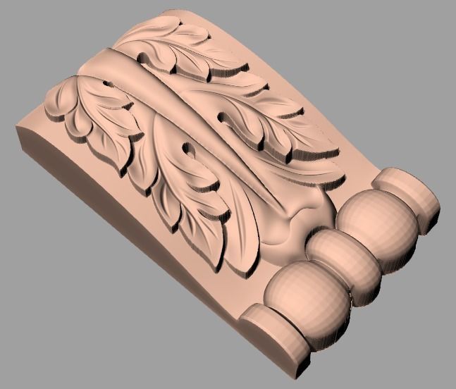 Door Post flower 3D STL Model for CNC Router Carving E974 3D model_1