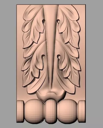 Door Post flower 3D STL Model for CNC Router Carving E974 3D model_0