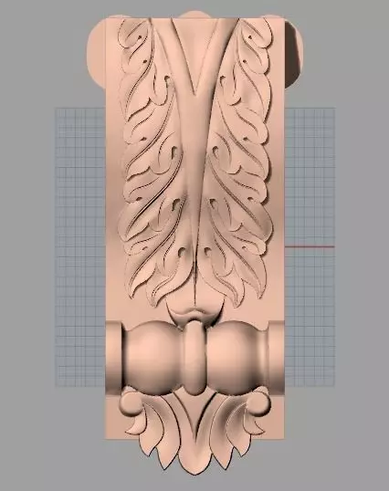 Door Post flower 3D STL Model for CNC Router Carving E970 3D model_0