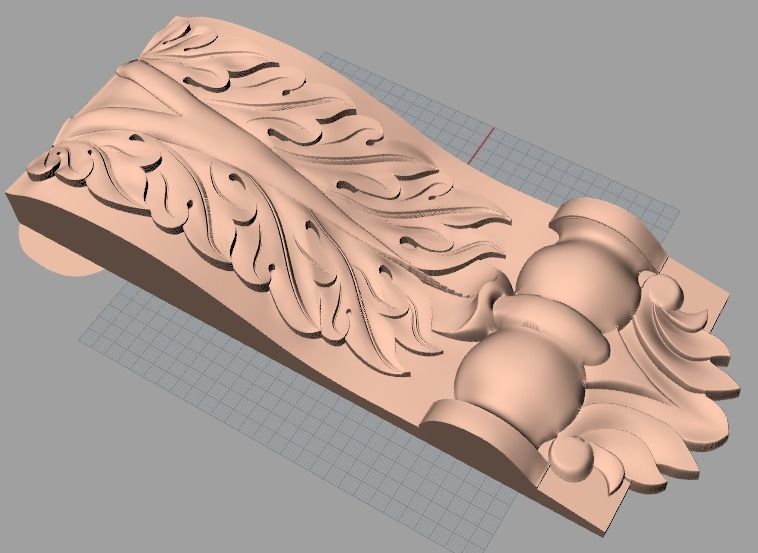 Door Post flower 3D STL Model for CNC Router Carving E970 3D model_1