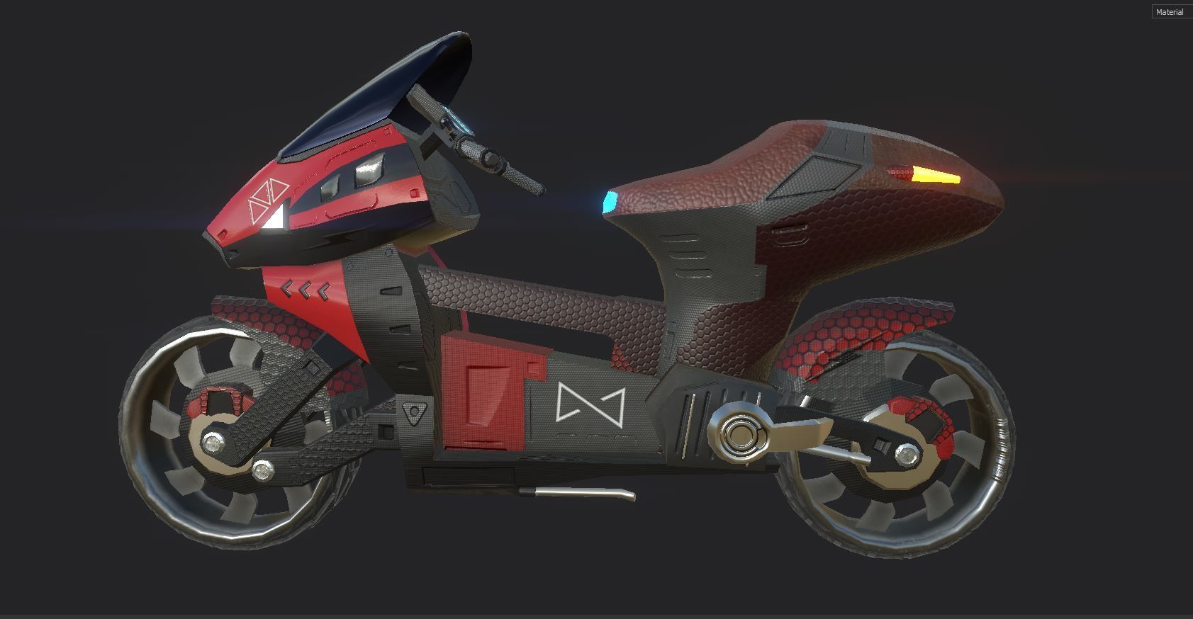 SCI-Fi Speed-Bike Low-poly 3D model_13